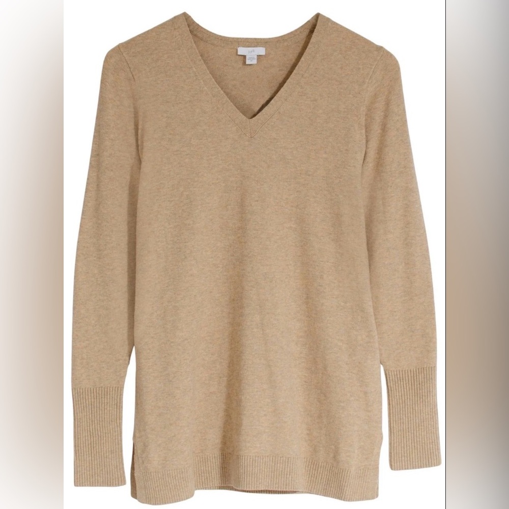 J. Jill Classic Camel V-Neck Sweater